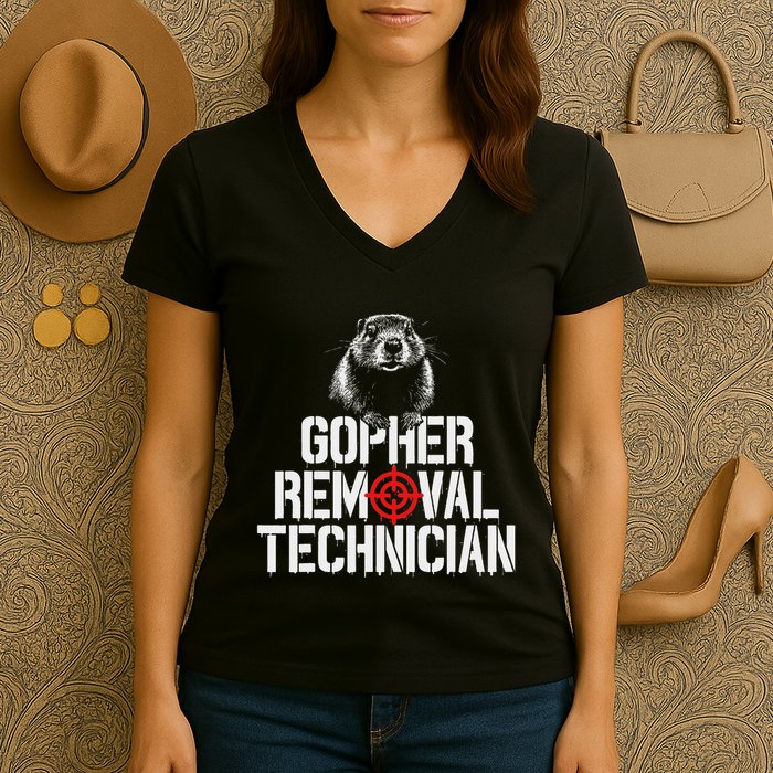 Gopher Hunting Trip Gopher Hunter Supplies Gopher Women's V-Neck T-Shirt