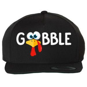 Gobble Happy Thanksgiving Little Turkey Day Wool Snapback Cap