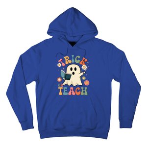 Groovy Halloween Trick Or Teach Ghost Teacher Gift Hoodie