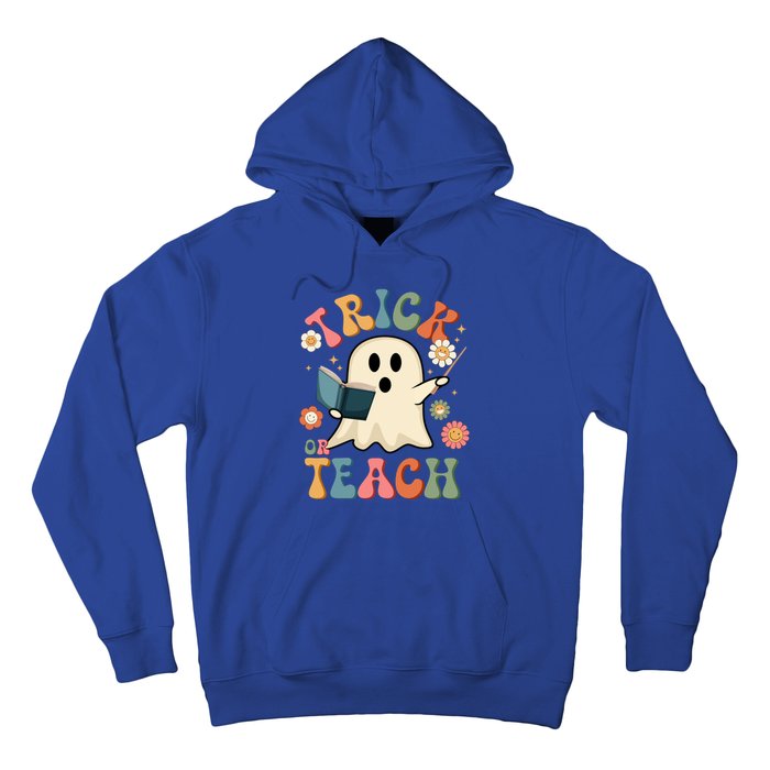 Groovy Halloween Trick Or Teach Ghost Teacher Gift Hoodie