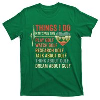 Golf Heartbeat Things I Do In My Spare Time Funny Golfing T-Shirt