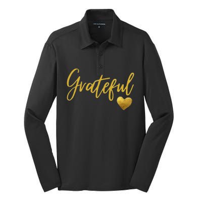 Grateful Heart Thanksgiving Silk Touch Performance Long Sleeve Polo