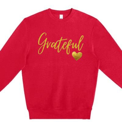 Grateful Heart Thanksgiving Premium Crewneck Sweatshirt