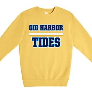 Gig Harbor Tides Horizontal Stripes Premium Crewneck Sweatshirt