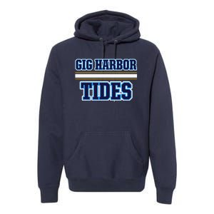 Gig Harbor Tides Horizontal Stripes Premium Hoodie