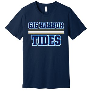 Gig Harbor Tides Horizontal Stripes Premium T-Shirt