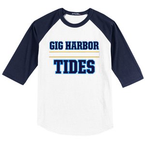 Gig Harbor Tides Horizontal Stripes Baseball Sleeve Shirt