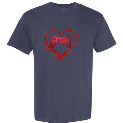 Gamer Heart Valentines Day Video Games Boy Garment-Dyed Heavyweight T-Shirt