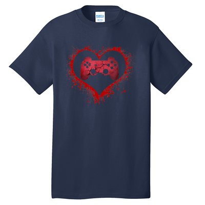 Gamer Heart Valentines Day Video Games Boy Tall T-Shirt