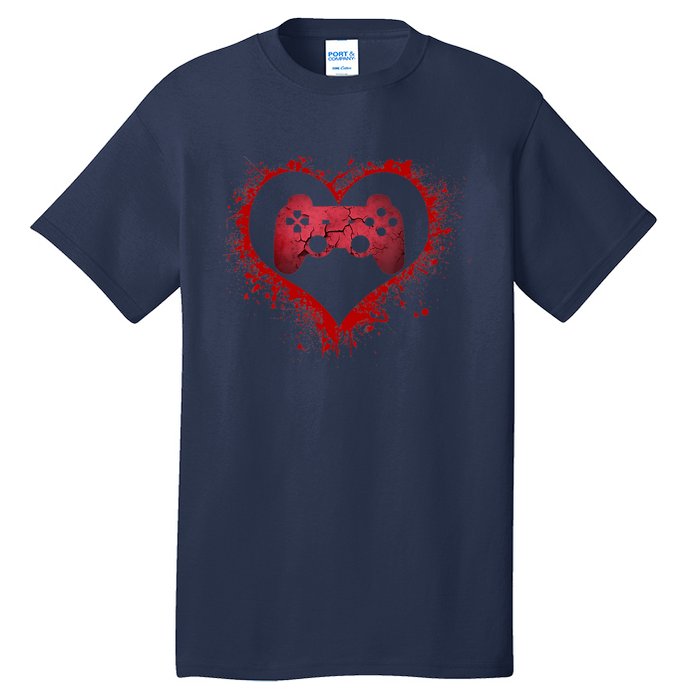 Gamer Heart Valentines Day Video Games Boy Tall T-Shirt