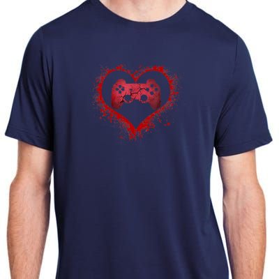 Gamer Heart Valentines Day Video Games Boy Adult ChromaSoft Performance T-Shirt