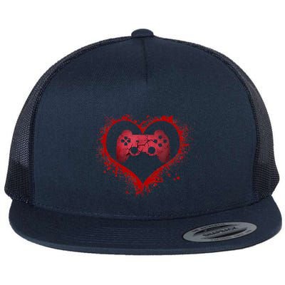 Gamer Heart Valentines Day Video Games Boy Flatbill Hat