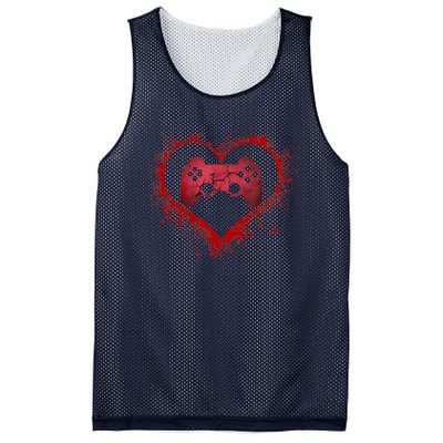 Gamer Heart Valentines Day Video Games Boy Mesh Reversible Basketball Jersey Tank