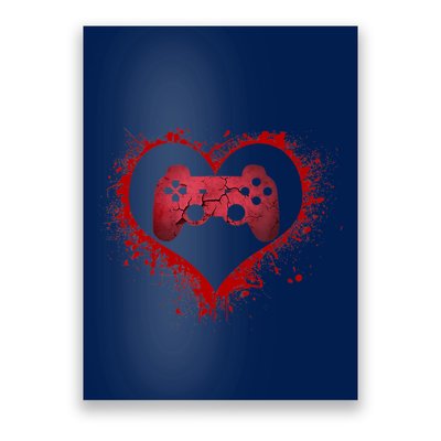 Gamer Heart Valentines Day Video Games Boy Poster