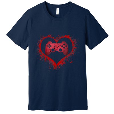 Gamer Heart Valentines Day Video Games Boy Premium T-Shirt