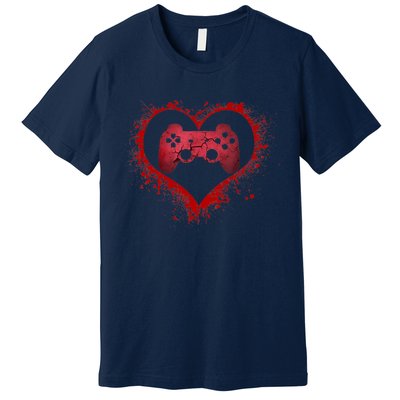 Gamer Heart Valentines Day Video Games Boy Premium T-Shirt