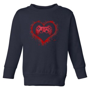 Gamer Heart Valentines Day Video Games Boy Toddler Sweatshirt