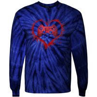 Gamer Heart Valentines Day Video Games Boy Tie-Dye Long Sleeve Shirt