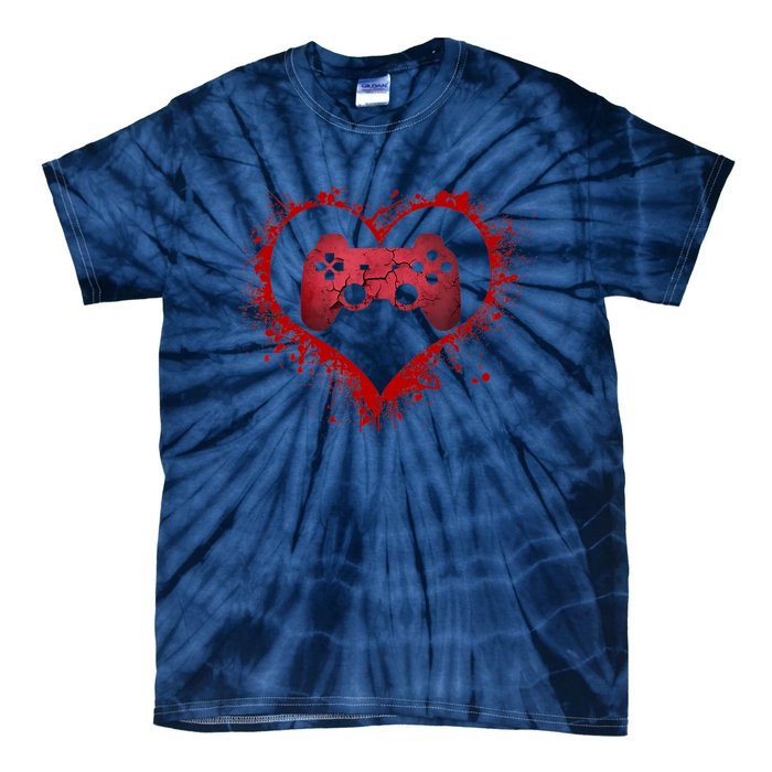 Gamer Heart Valentines Day Video Games Boy Tie-Dye T-Shirt