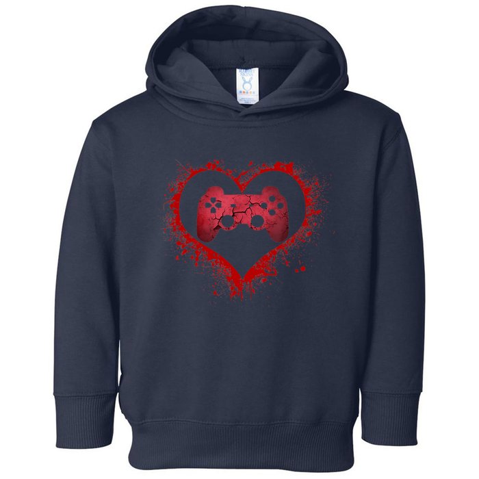 Gamer Heart Valentines Day Video Games Boy Toddler Hoodie