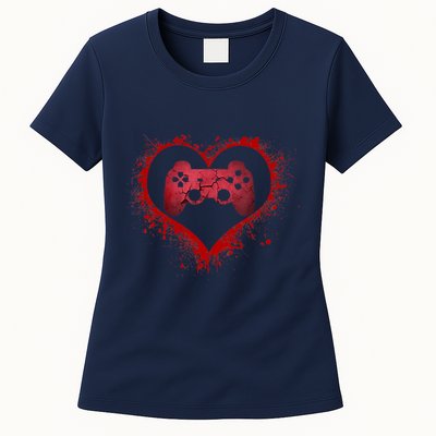 Gamer Heart Valentines Day Video Games Boy Womens T-Shirt