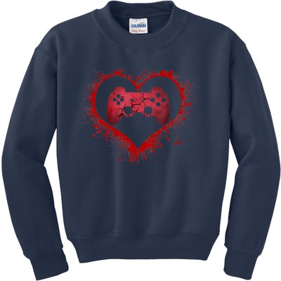 Gamer Heart Valentines Day Video Games Boy Kids Sweatshirt