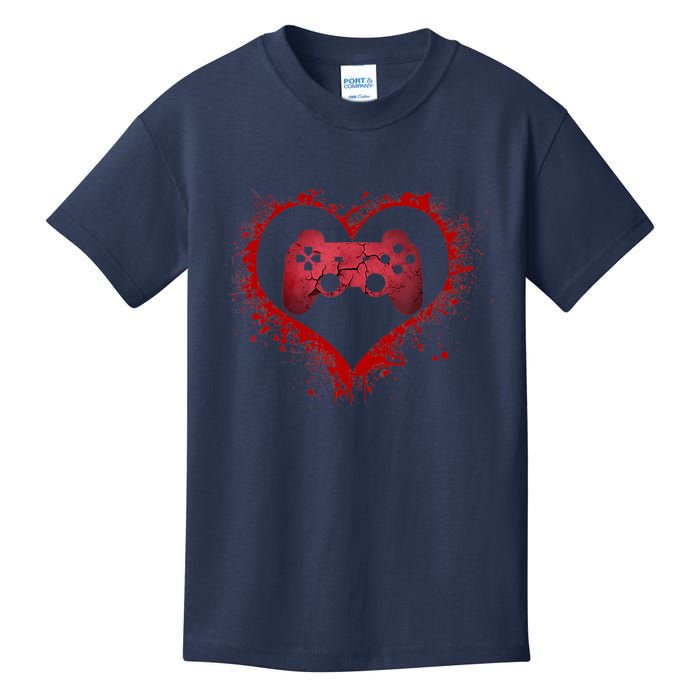 Gamer Heart Valentines Day Video Games Boy Kids T-Shirt