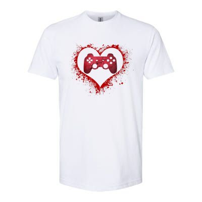 Gamer Heart Valentines Day Video Games Boy Softstyle CVC T-Shirt