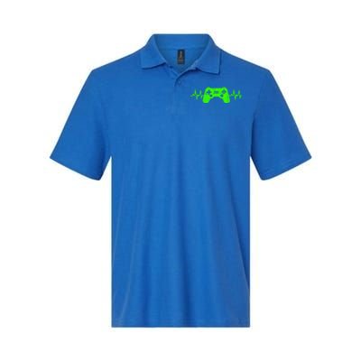 Gamer Heartbeat Video Games Ns Gaming Gift Softstyle Adult Sport Polo