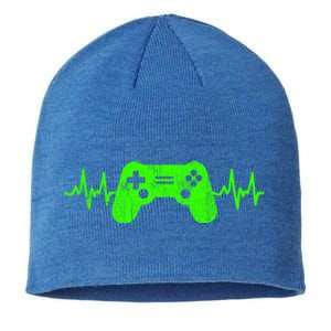 Gamer Heartbeat Video Games Ns Gaming Gift Sustainable Beanie