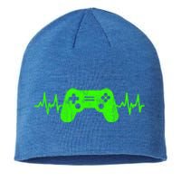 Gamer Heartbeat Video Games Ns Gaming Gift Sustainable Beanie