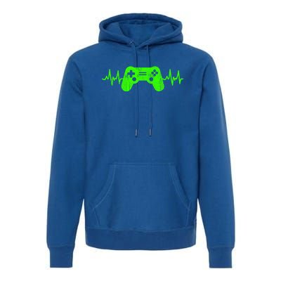 Gamer Heartbeat Video Games Ns Gaming Gift Premium Hoodie