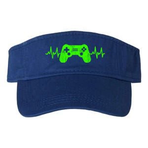 Gamer Heartbeat Video Games Ns Gaming Gift Valucap Bio-Washed Visor