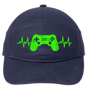 Gamer Heartbeat Video Games Ns Gaming Gift 7-Panel Snapback Hat