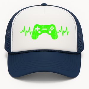 Gamer Heartbeat Video Games Ns Gaming Gift Trucker Hat