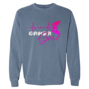 Gamer Heartbeat Video Games Controller Gaming Funny Gift Garment-Dyed Sweatshirt