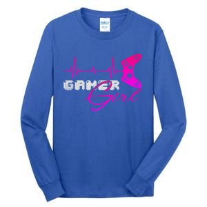 Gamer Heartbeat Video Games Controller Gaming Funny Gift Tall Long Sleeve T-Shirt