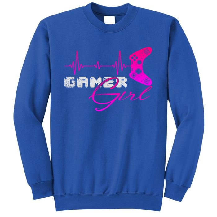 Gamer Heartbeat Video Games Controller Gaming Funny Gift Tall Sweatshirt