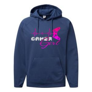 Gamer Heartbeat Video Games Controller Gaming Funny Gift Performance Fleece Hoodie