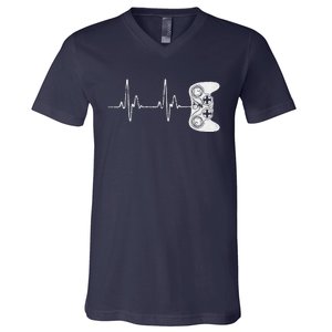 Gamer Heartbeat Video Game Lover V-Neck T-Shirt