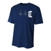 Gamer Heartbeat Video Game Lover Youth Performance Sprint T-Shirt