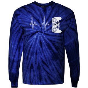 Gamer Heartbeat Video Game Lover Tie-Dye Long Sleeve Shirt