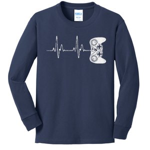 Gamer Heartbeat Video Game Lover Kids Long Sleeve Shirt