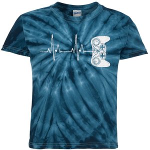 Gamer Heartbeat Video Game Lover Kids Tie-Dye T-Shirt