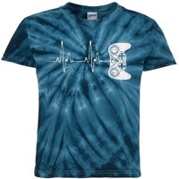 Gamer Heartbeat Video Game Lover Kids Tie-Dye T-Shirt