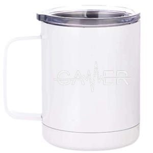 Gamer Heartbeat Video Games Graphic 12 oz Stainless Steel Tumbler Cup