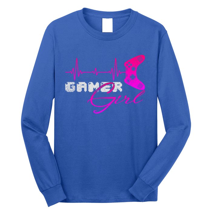 Gamer Heartbeat Video Games Controller Gaming Gift Long Sleeve Shirt