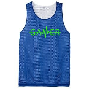 Gamer Heartbeat Video Games Gaming Nager Graphic Gift Mesh Reversible Basketball Jersey Tank