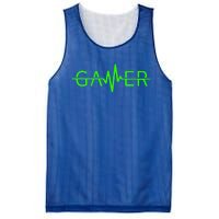 Gamer Heartbeat Video Games Gaming Nager Graphic Gift Mesh Reversible Basketball Jersey Tank