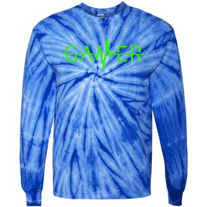 Gamer Heartbeat Video Games Gaming Nager Graphic Gift Tie-Dye Long Sleeve Shirt